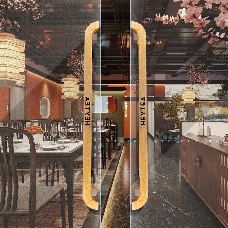 玻璃门门把手新中式拉手简约酒店商铺门面入户推拉门拉手X定制Log