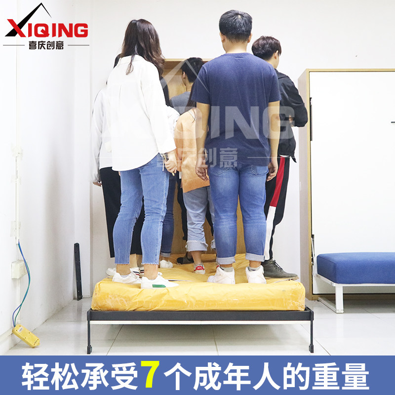 现代隐形床欧式小户型衣柜床v多功能墨菲床隐藏墙壁柜床一体折叠
