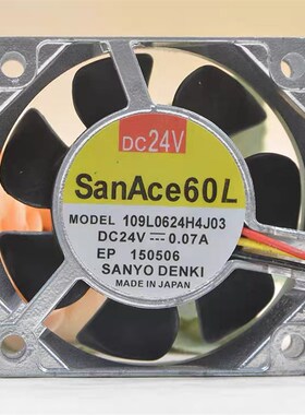 三洋 SanAce60 24v 0.07A 6025 109L0624H4J03 6CM金属耐高温风扇