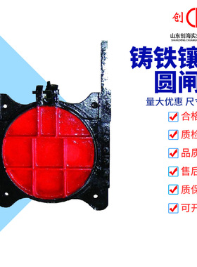 镶铜铸铁圆形闸门 平面圆型闸门 污水闸阀水库闸门手电两用启闭机
