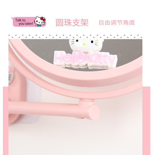 卡通无痕贴镜子吸壁式免打孔化妆镜卫M生间壁挂圆镜伸缩镜子