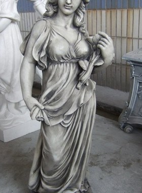 欧式玻璃钢人物雕塑艺术品客厅户外E落地摆设可定制作含羞少女四