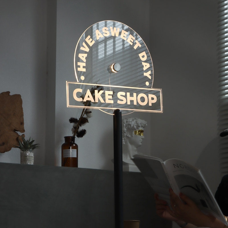 简约落地广告牌定制 奶茶店门口充电发光立牌O 引流户外立式展示