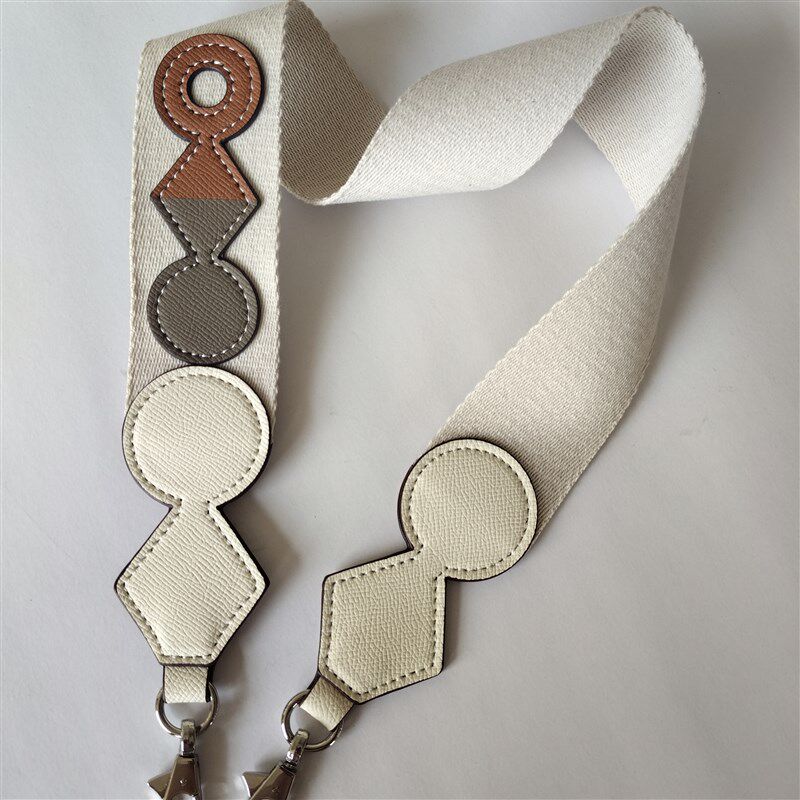 H宽肩带帆布撞色m带EP皮拼接全手工包包替换带子斜挎百搭