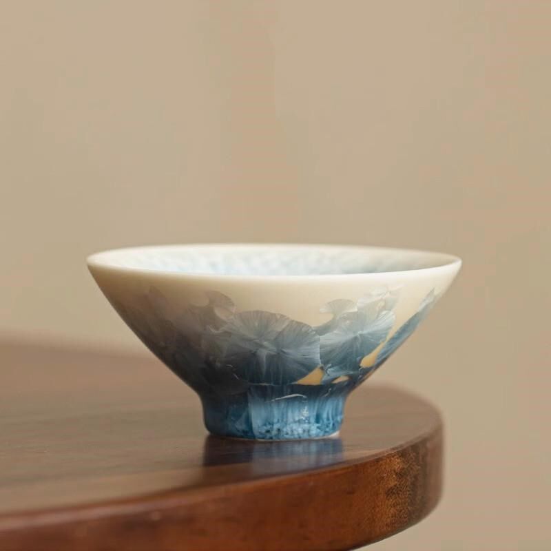 结晶釉斗笠杯定制窑变主人杯单杯个人茶杯品Q茗杯功夫茶具茶盏