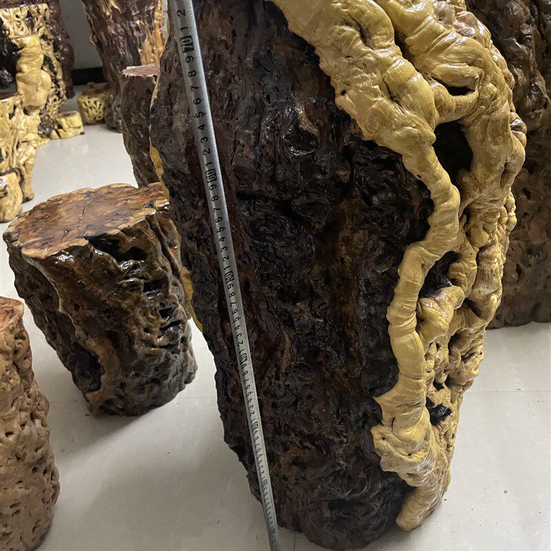 枣木纯实木根雕花架龙纹天然大A尺寸艺术造型花架木墩底座原木摆