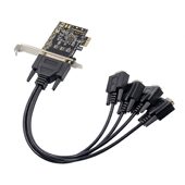 甄选PCIE转4串行端口RS232转接卡AX99100多串口台式 机电脑扩展卡