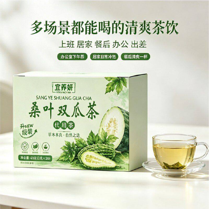 [升级版]桑叶双瓜茶苦瓜冬瓜桑叶优质霜后老桑叶苦瓜袋泡茶包组合