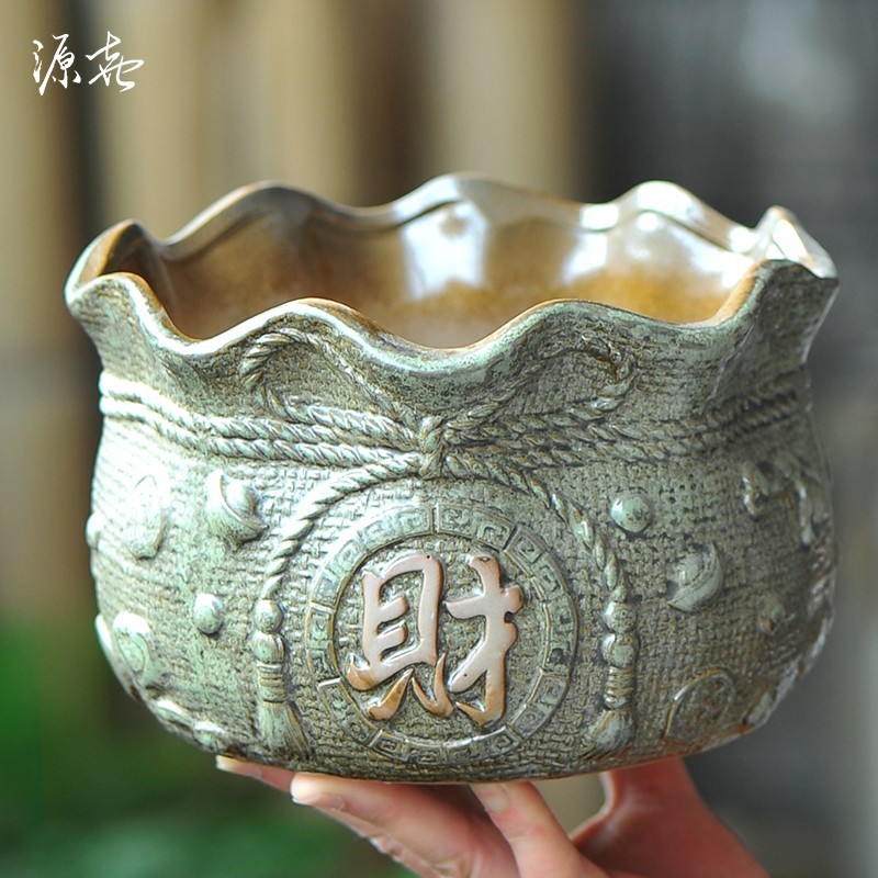 大口径多肉花盆陶瓷大号拼盆蝴蝶兰君子兰花专用花盆粗陶绿植盆器