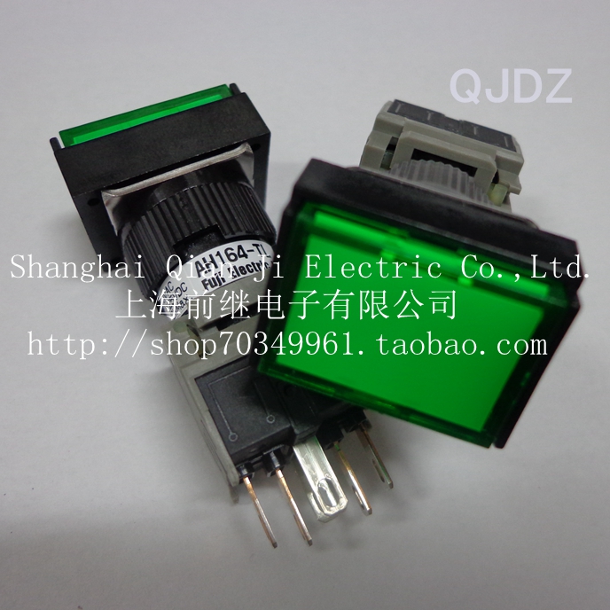 原装进口【日本富士】AH164-TL(颜色可选)16矩形平头带灯按钮