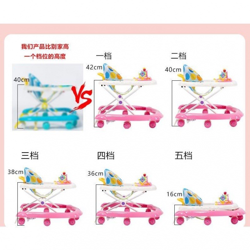 婴幼儿童宝宝学步车手推车多功能防侧翻6-18个月男女孩助步车折叠