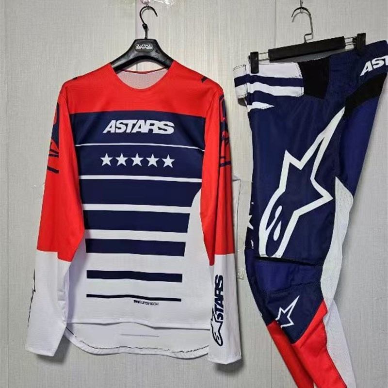 新款a星速降服山地车骑行服男女套装吸湿排汗越野摩托赛车服街车