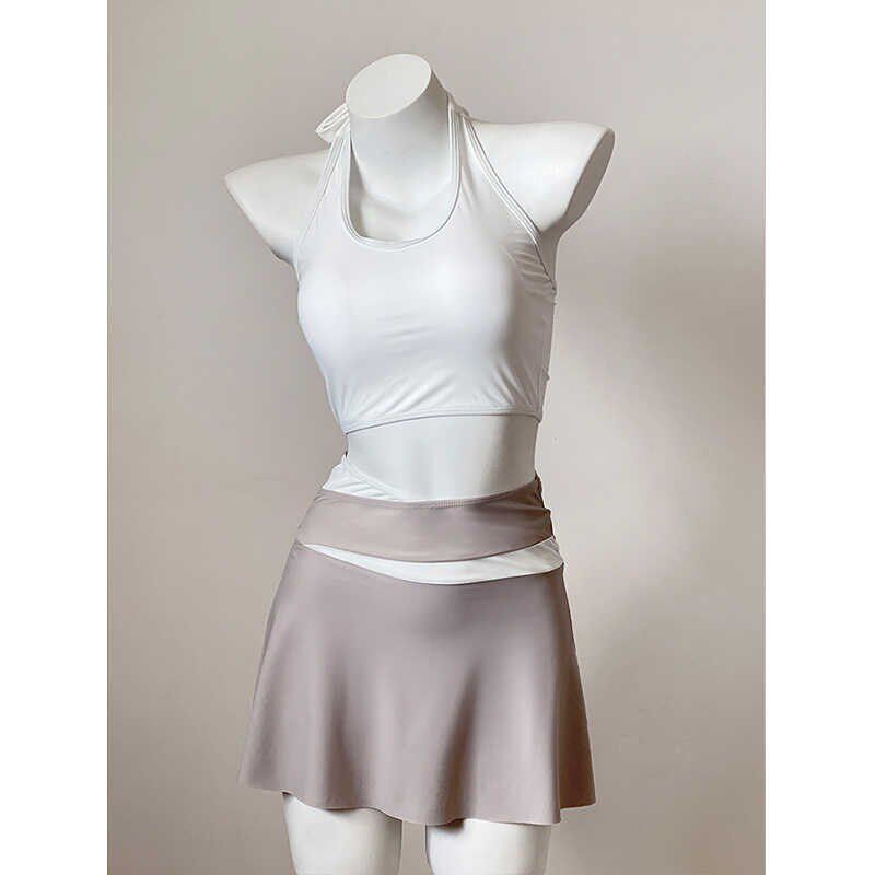 泳衣女2024新款夏成人分体式时尚拼色小胸聚拢裙式辣妹显身材泳装