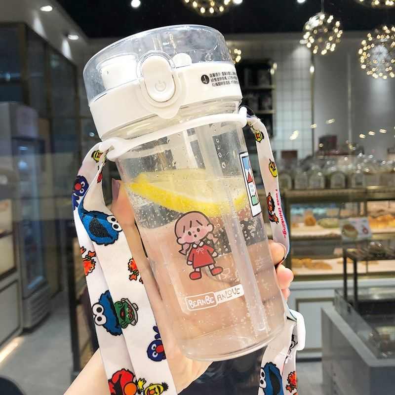 双饮杯可爱网红双饮杯可爱网红少女心水杯简约清新森系塑料吸管杯