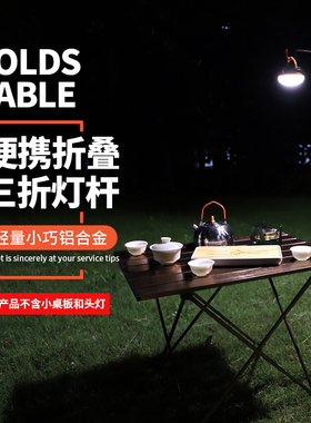 户外露营照明灯架可折叠便携式多功能野营灯支架轻便铝合金小灯杆
