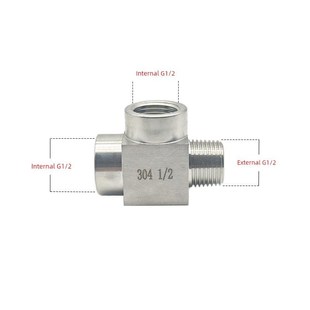 304不锈钢内外丝弯头G1/2四分平螺纹90度直角20X1.5平牙压力接头