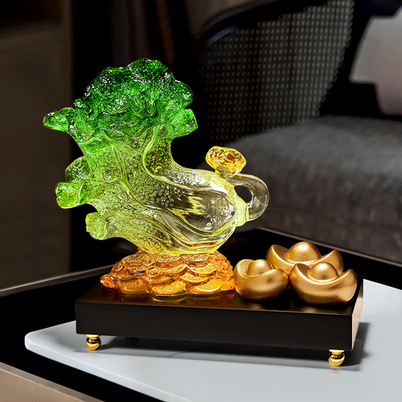 百财如意白菜摆件家居客厅招财工艺品电视柜酒柜装饰乔迁开业礼物