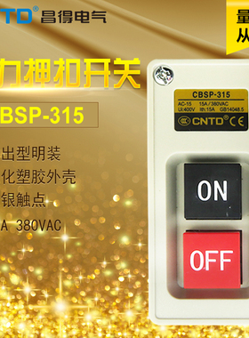 昌得CNTD动力押扣按钮开关CBSP-315 自锁式 一开一闭 强化塑胶