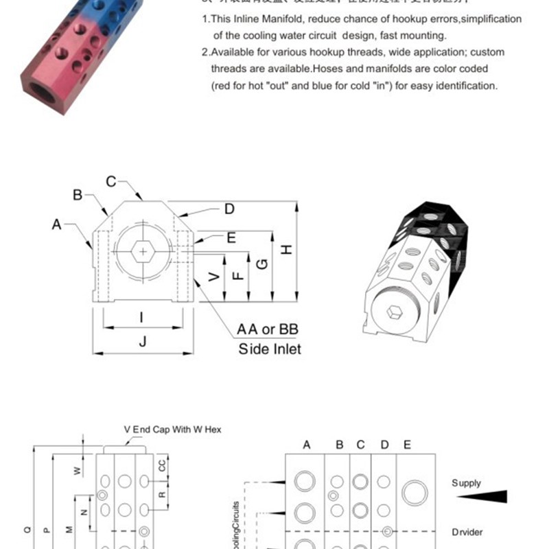 美式PCS模具集水器 FB2-3-4-PD FB290-2-6-PD FB-3-3-8-B-PB-1