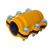 甄选黄色铸铁哈夫节堵漏补漏器管道抱箍抢修节快速修补接头哈弗节