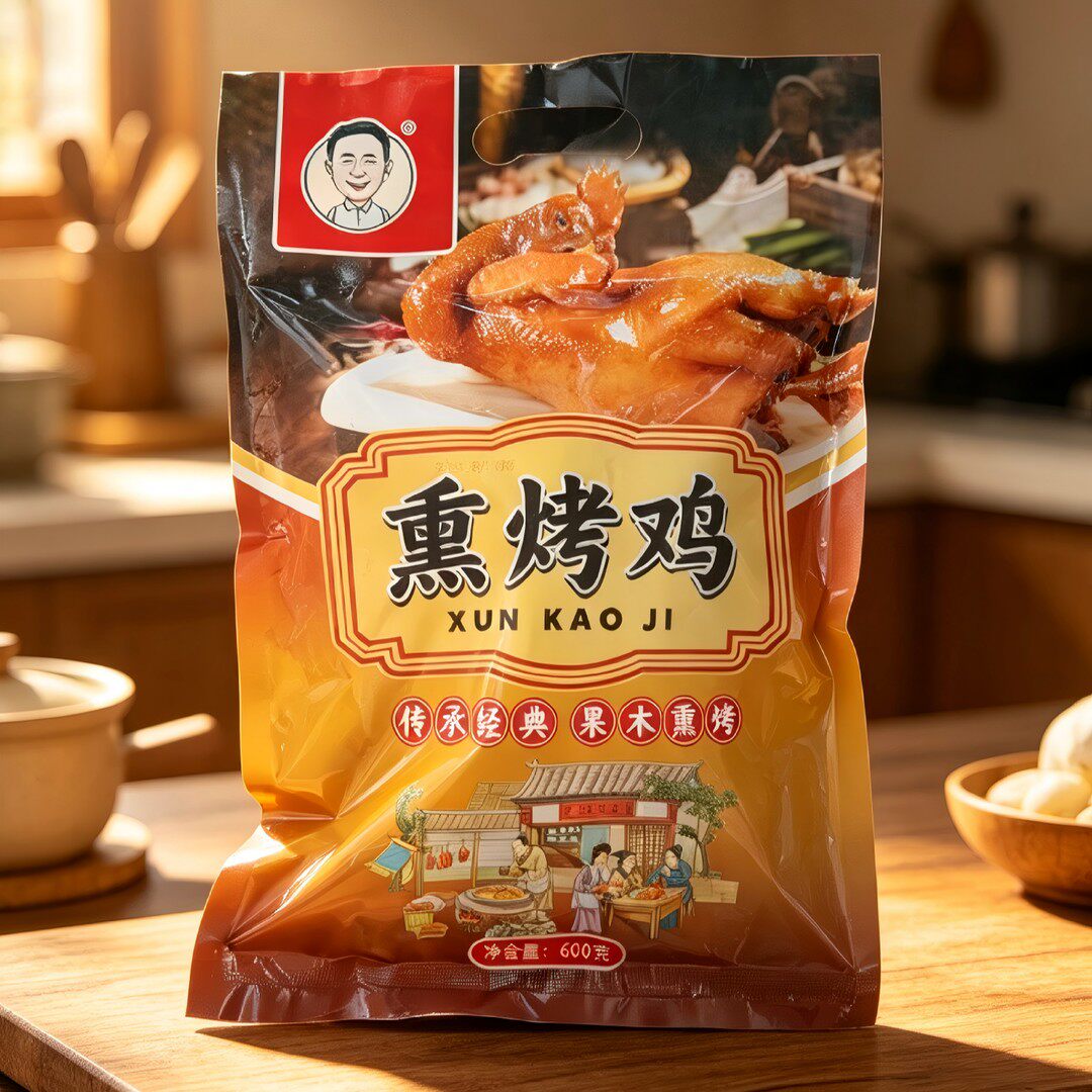 李老板熏烤鸡 开袋即食果木烧鸡整只卤味熟食扒鸡肉熏鸡