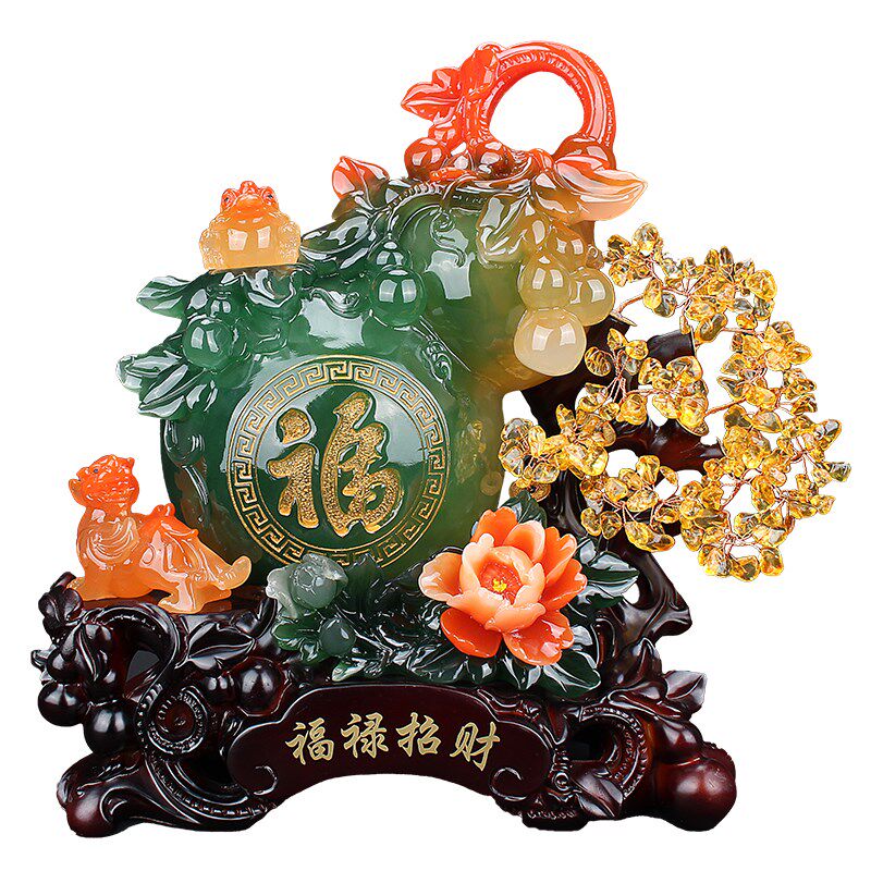 招财葫芦摆件貔貅发财摇钱树客厅办公室桌搬新家乔迁开业装饰礼品