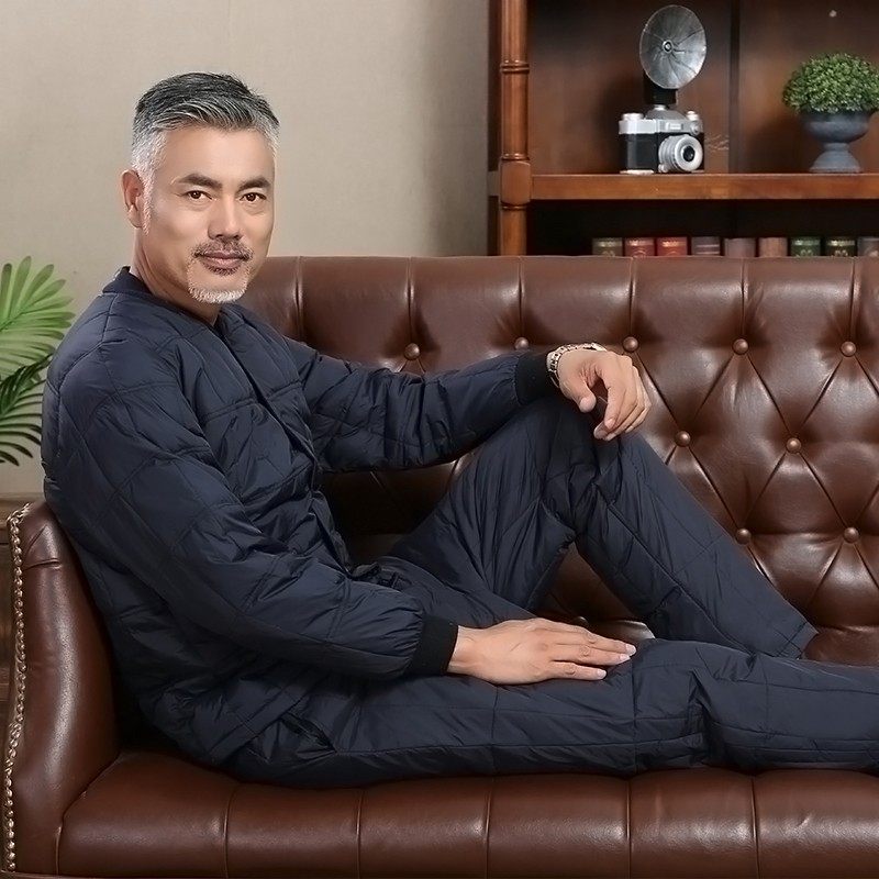 中老年羽绒服男士加厚保暖内胆套装秋冬轻薄内外穿保暖中年爸爸装