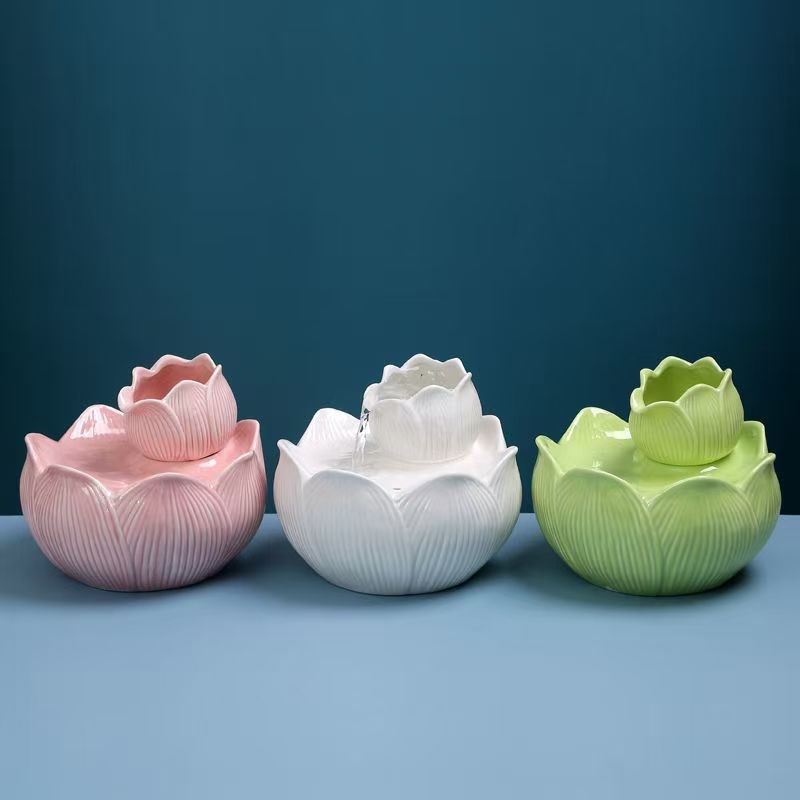 猫咪饮水机宠物陶瓷自动循环喂水碗盆狗不插电流动活水喷泉喝水器