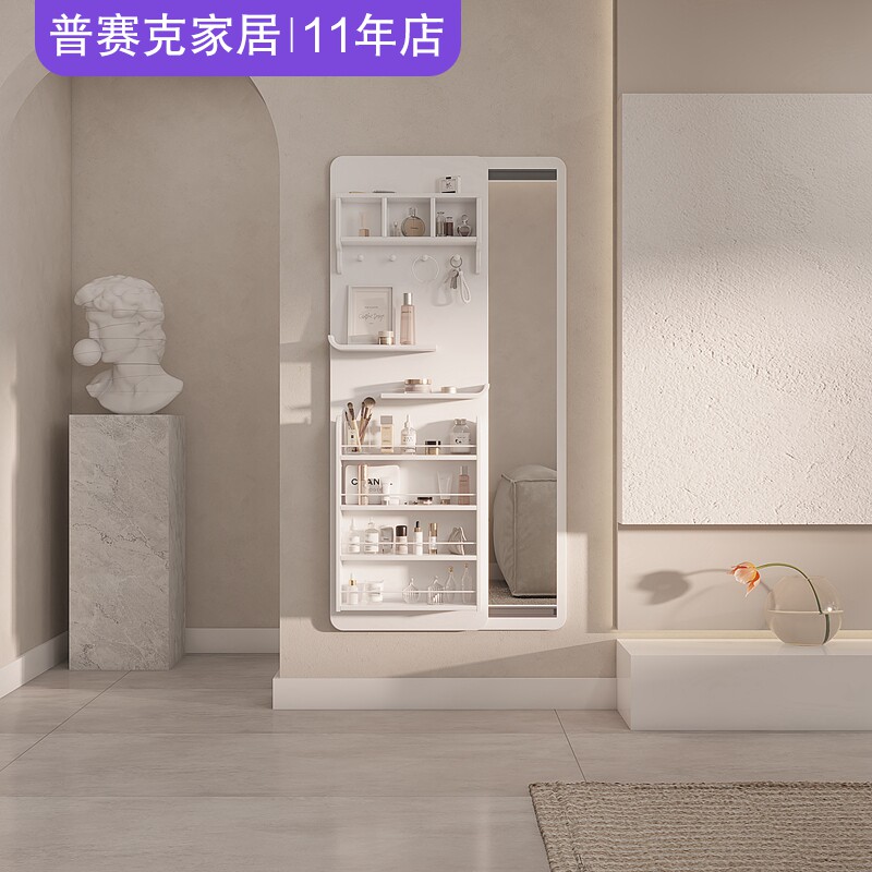 2025年新款家用实木多功能穿衣镜客厅遮挡电表箱悬挂隐藏式全身镜