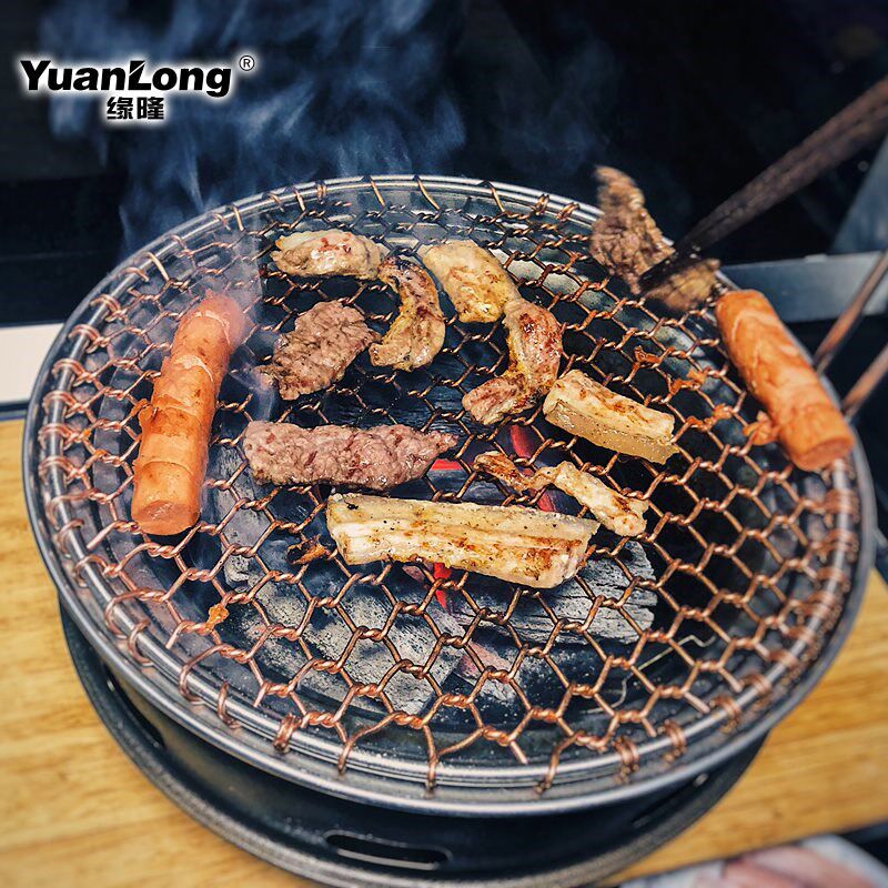 韩式烧烤炉家用碳烤炉商用烤肉炉炭火烤肉锅烧烤架日式炭烤炉圆形