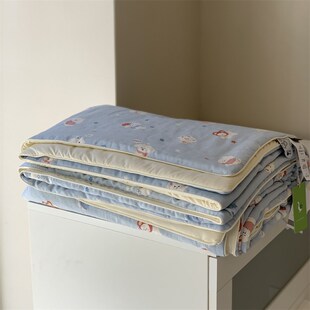 大鹅A类双层纱凉感夏被1.5米儿童被子可水洗2m双人冰凉空调被