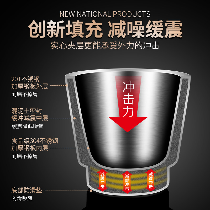304不锈钢蒜泥捣蒜器家用石臼子擂钵铁舂钵手动研磨Y钵捣碎罐药盅