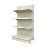 甄选洞洞板货架现货奶白色便利店货架挂钩面多层超市货架展示架