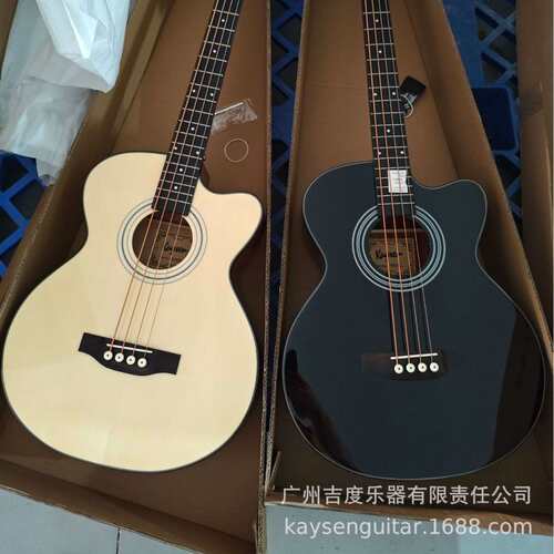 厂家新品 四弦电箱木贝斯 云杉面板 装拾音器木贝司BASS