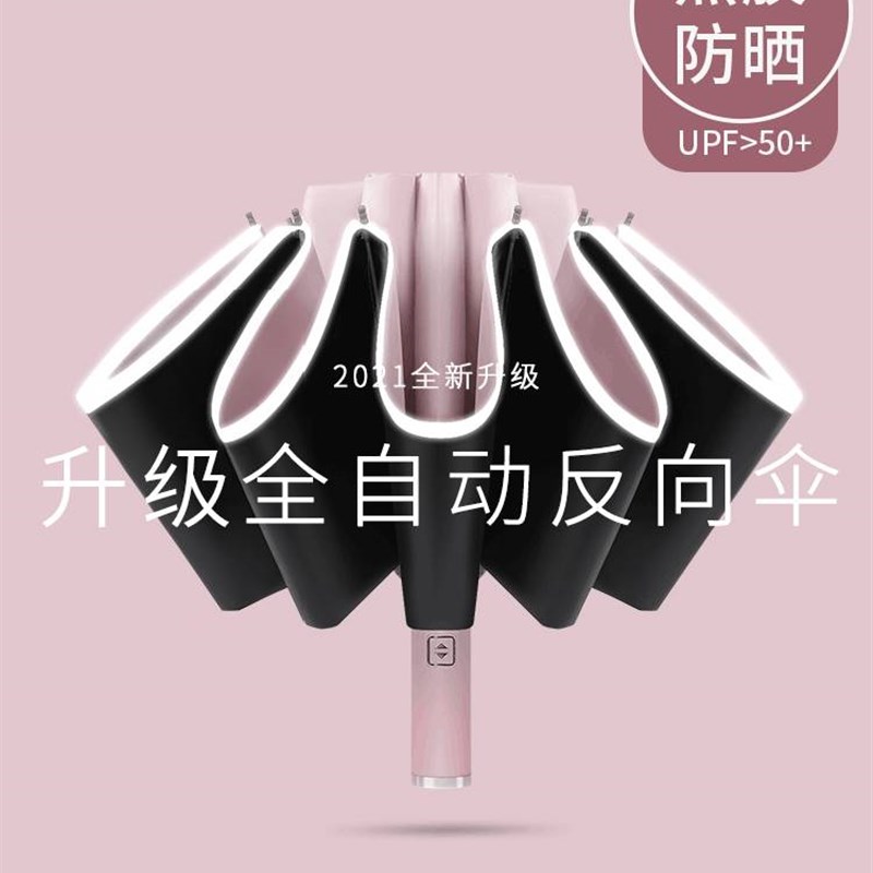 新款雨伞女晴雨两用大号加固加厚结实抗风全自动折叠雨伞男车载反图片