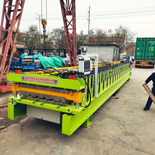 900 910双层压瓦设备双层压板机彩钢瓦设备全自动双层辊压机型材