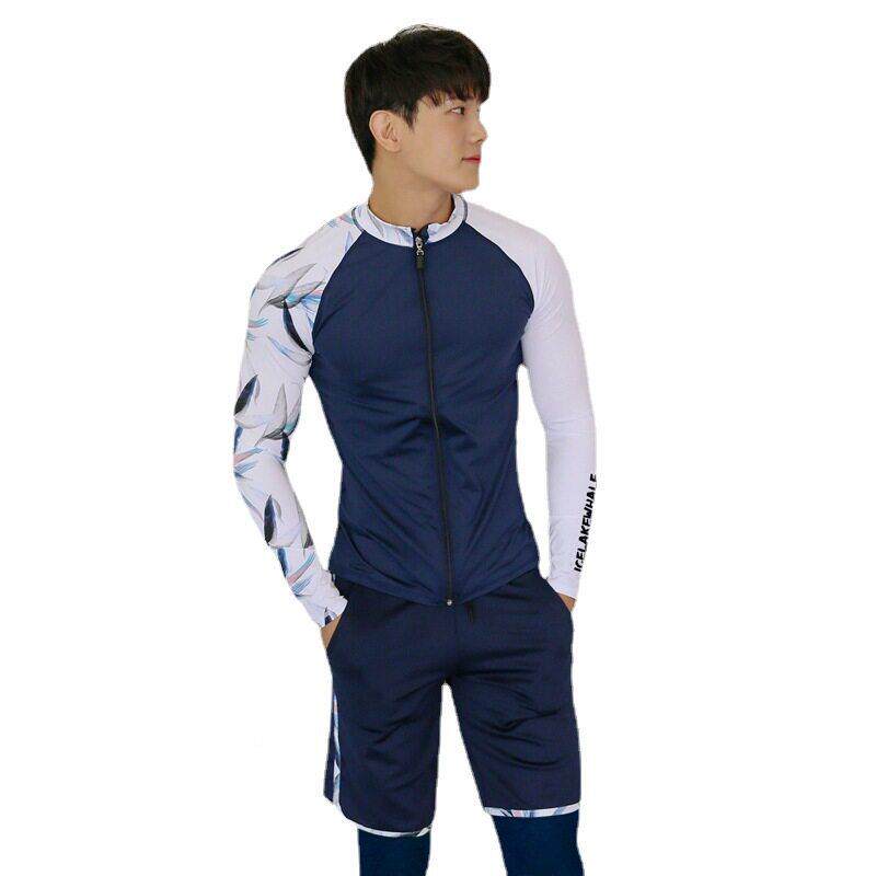 韩国新款V1zCVJ71潜水服显瘦水浮袖长泳衣分体潜母衣套装情侣冲浪