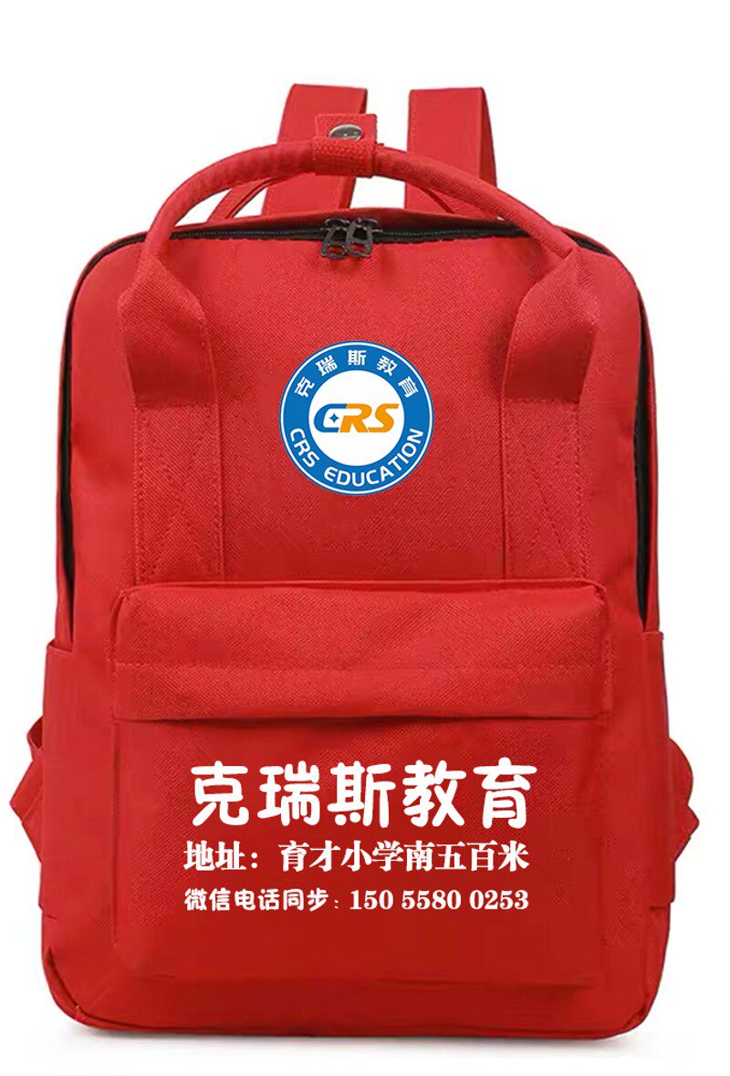 定制订做个性印LOGO标志休闲小学生培训补习手提双肩两用礼品书包