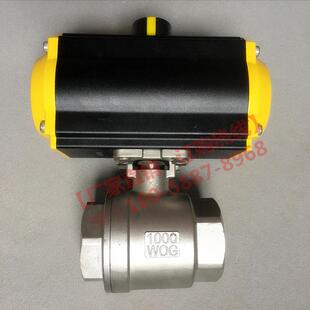 内螺纹丝扣气动球阀Q611F 16P 气动球阀二片式 304316L不锈钢两片式