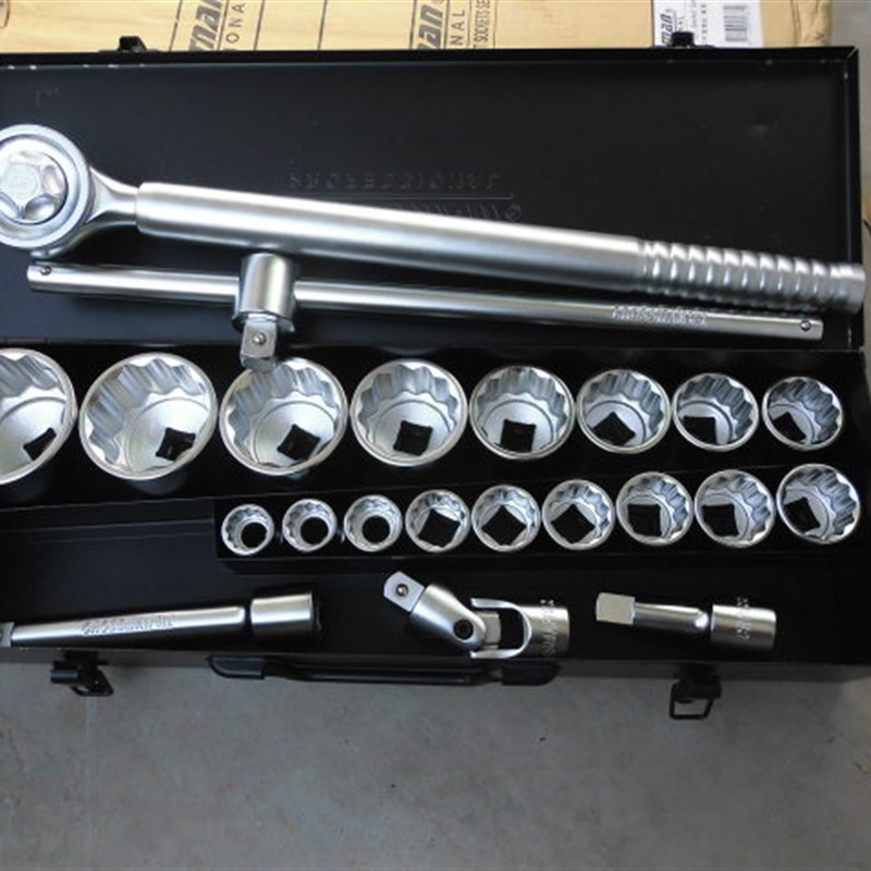 原装进口CROSSMAN美国十字牌3/4重型套筒扳手19mm12角22件87-068