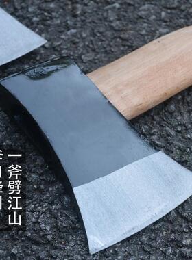 轨道钢手工锻打斧头家用砍柴砍树劈柴斧多功能开山伐木斧子木工斧
