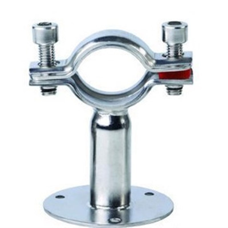 304不锈钢管支架 管卡 带底盘管子夹水管固定支架管道管卡夹管夹