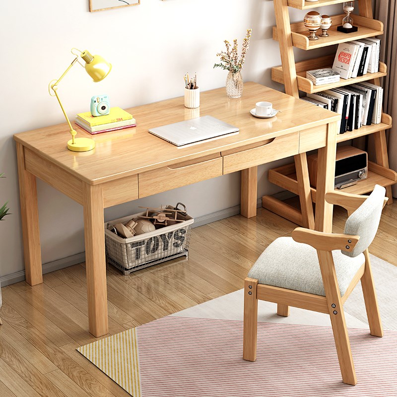 全实木书桌家用中学生电脑桌椅套装简约卧室工作写字台式办公桌子