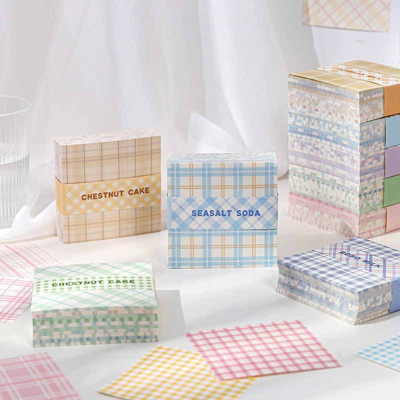 200张格子元素手帐便签纸ins无粘性格纹手账素材高颜值可爱便签本