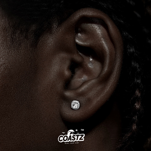CoastZ钻石耳钉S925纯银耳钉美式男女潮美式防过敏hiphop锆石耳饰