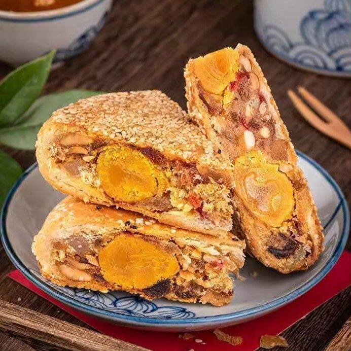 瓯墩坊温州（桥墩）正宗手工特产蛋黄肉松鮮肉伍芢大月餅1000g礼