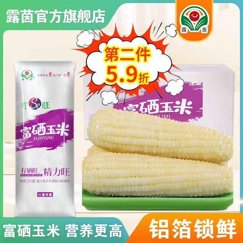【露茵】富硒380大白糯玉米非转基因 新鲜香甜 轻食代餐 冬日火锅