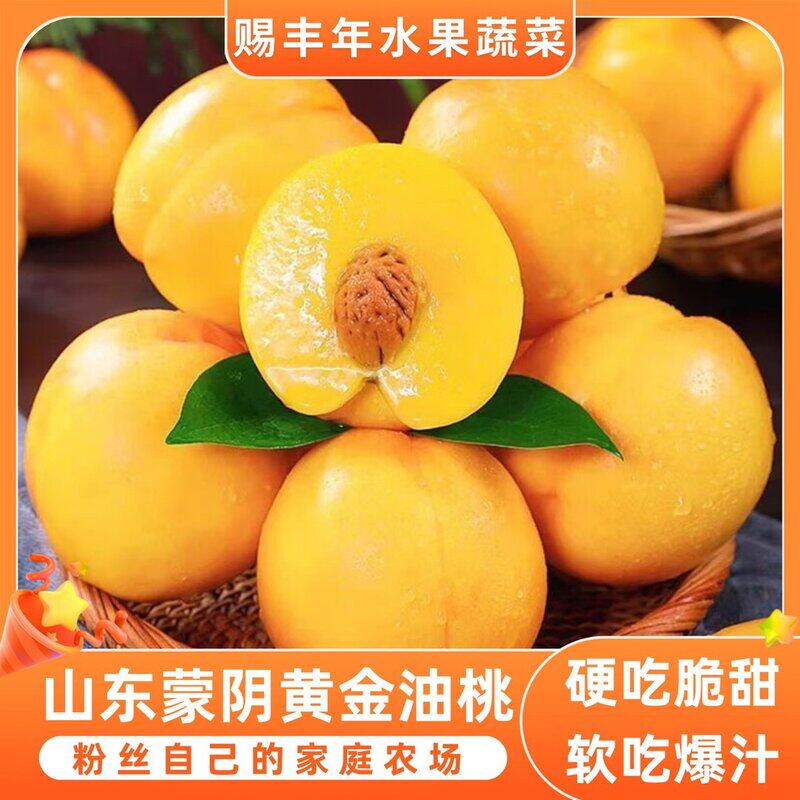 赐丰年山东蒙阴蜜桃黄金油桃香甜爆汁应季水果产地直发新鲜采摘