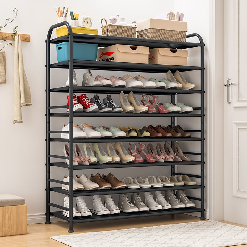 家用钢制鞋架门口宿舍出租屋多层简易鞋柜室内铁艺收纳展柜置物架