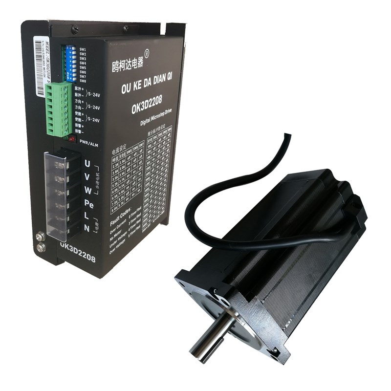 86三相步进电机 高压220v 86BYG套装 力矩8Nm 86BYG350三相电机